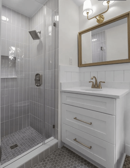 Gray subway tile